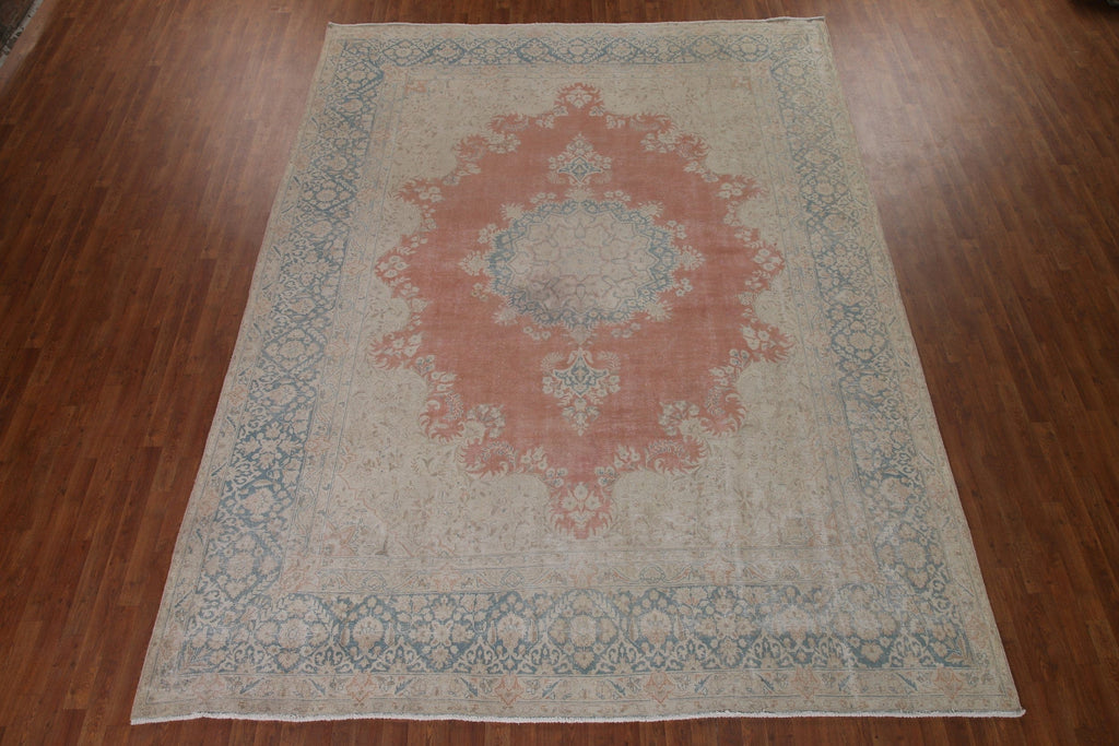 Distressed Kerman Persian Area Rug 10x13