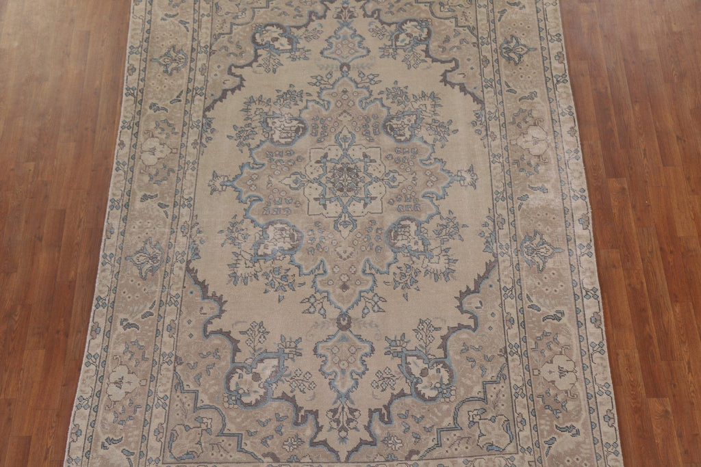 Vintage Wool Tabriz Persian Area Rug 7x10