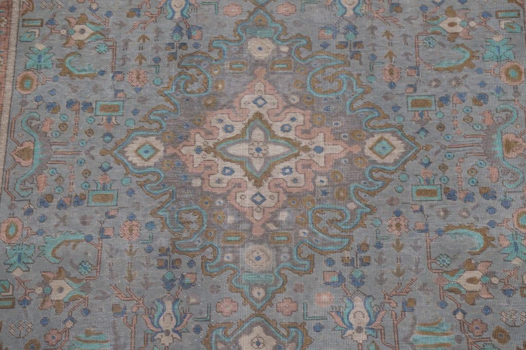 Geometric Blue Tabriz Persian Area Rug 8x11