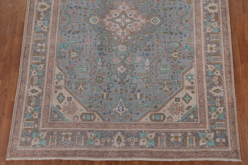 Geometric Blue Tabriz Persian Area Rug 8x11