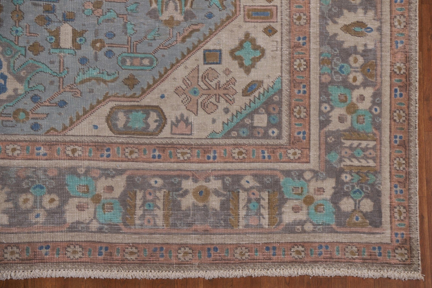 Geometric Blue Tabriz Persian Area Rug 8x11