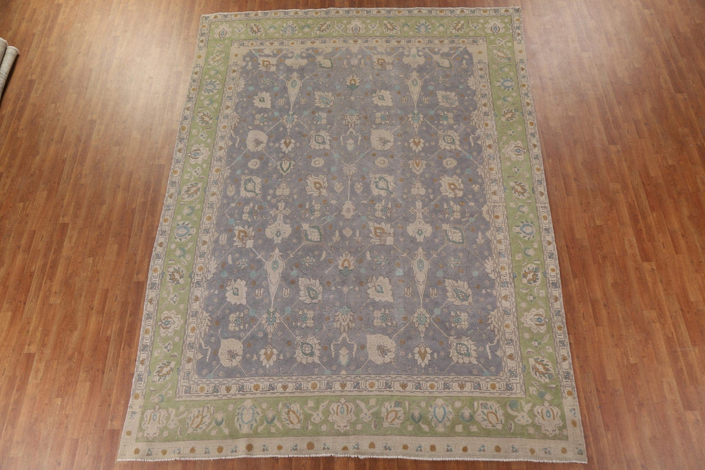 Distressed Over-Dyed Tabriz Persian Area Rug 10x13