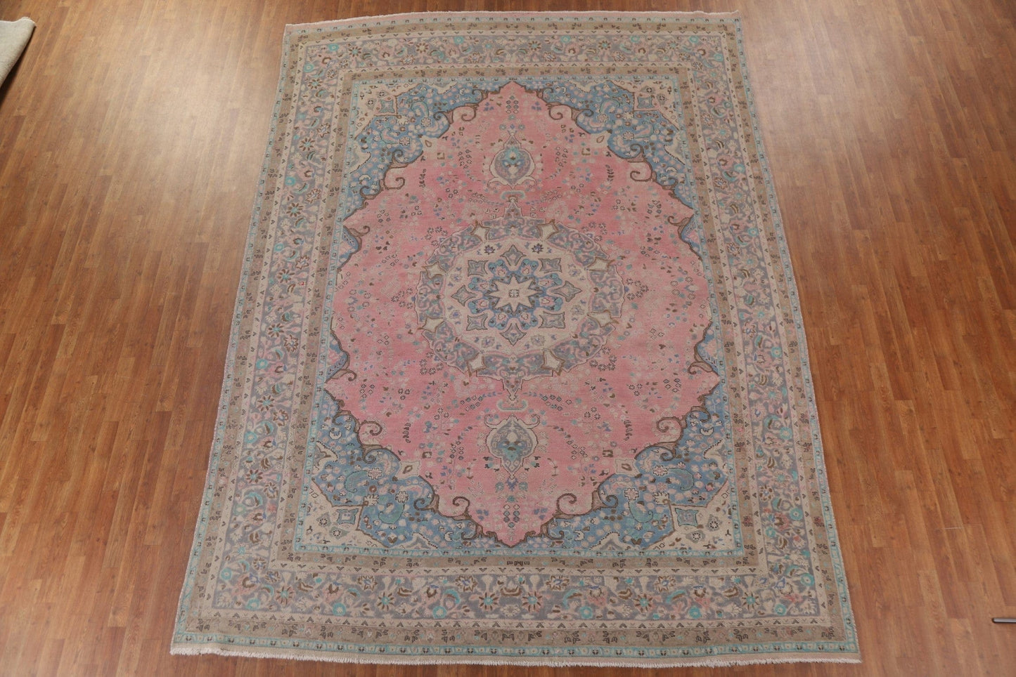 Vintage Pink Mashad Persian Area Rug 10x13