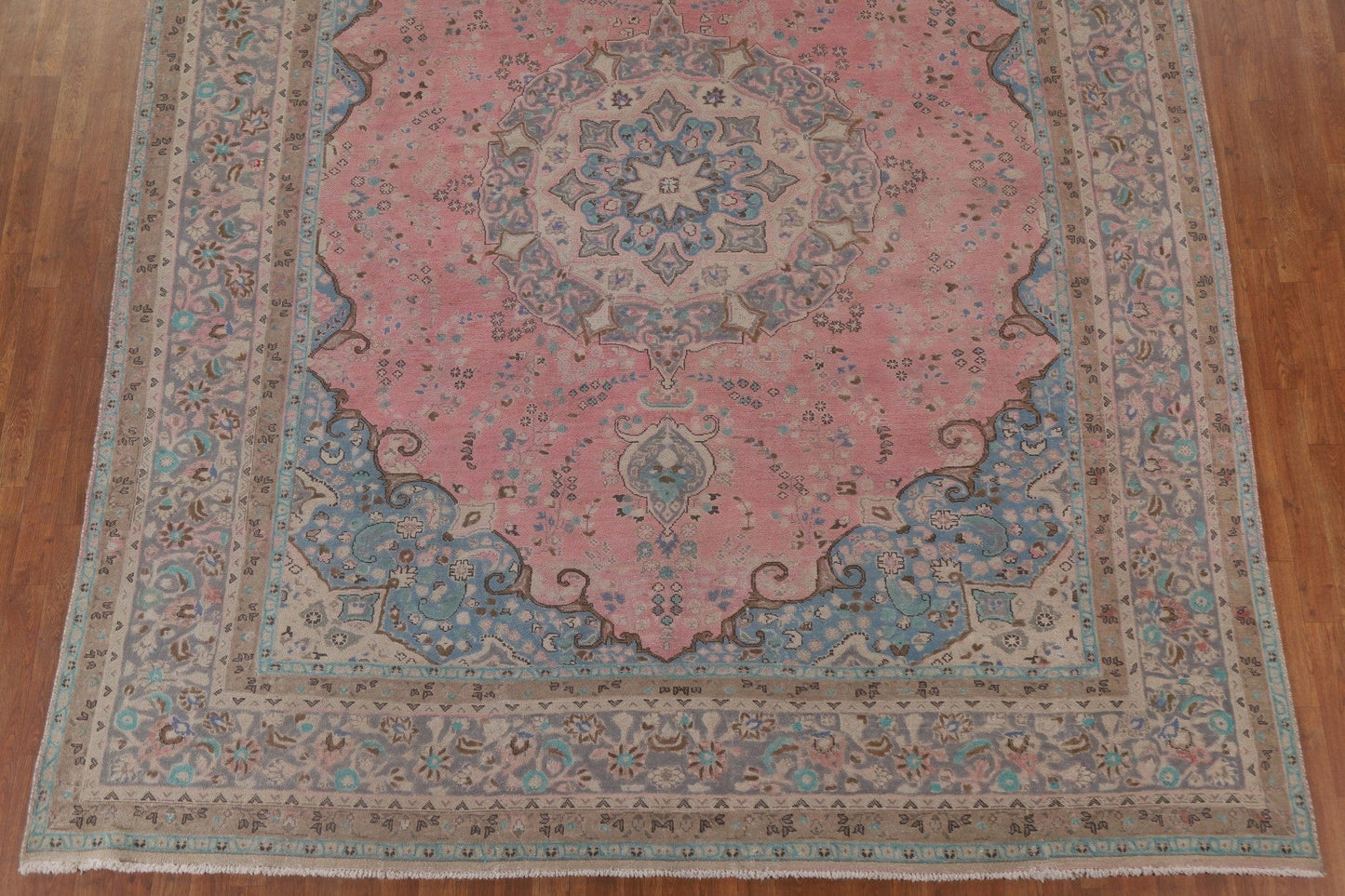 Vintage Pink Mashad Persian Area Rug 10x13