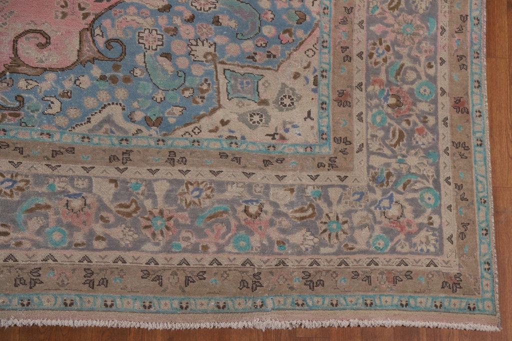 Vintage Pink Mashad Persian Area Rug 10x13