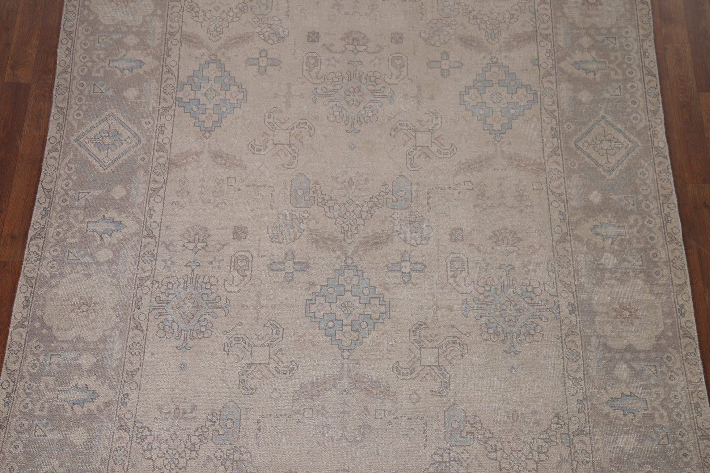 Distressed Muted Tabriz Persian Area Rug 6x9