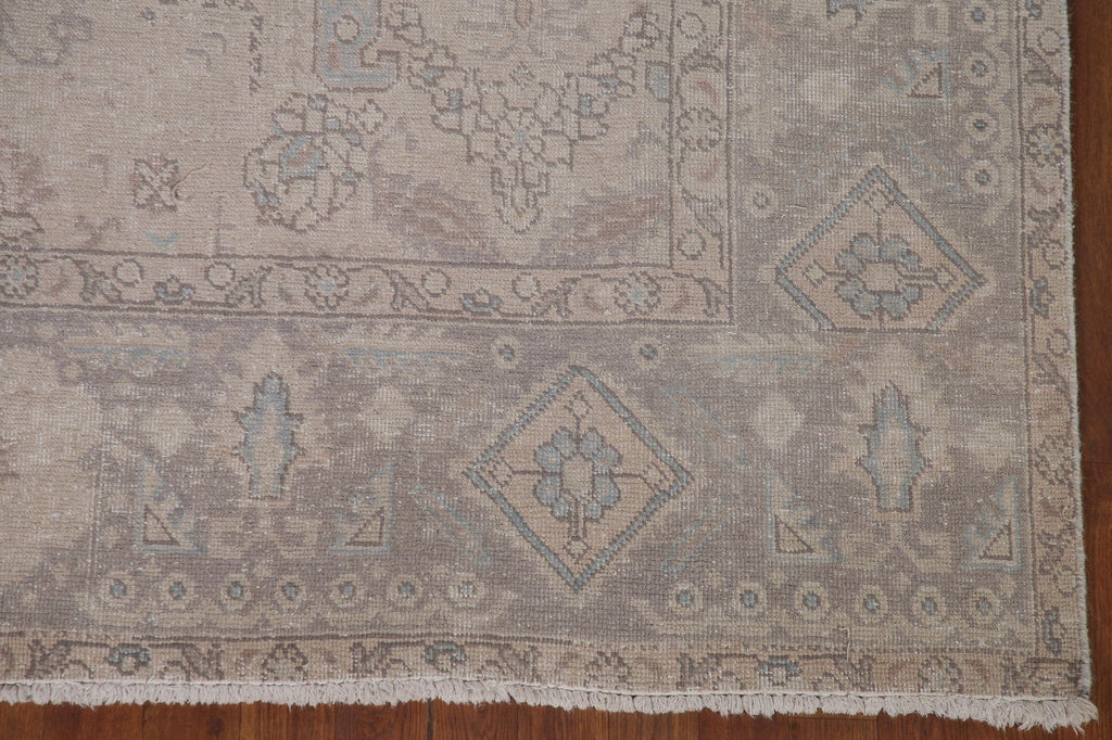 Distressed Muted Tabriz Persian Area Rug 6x9