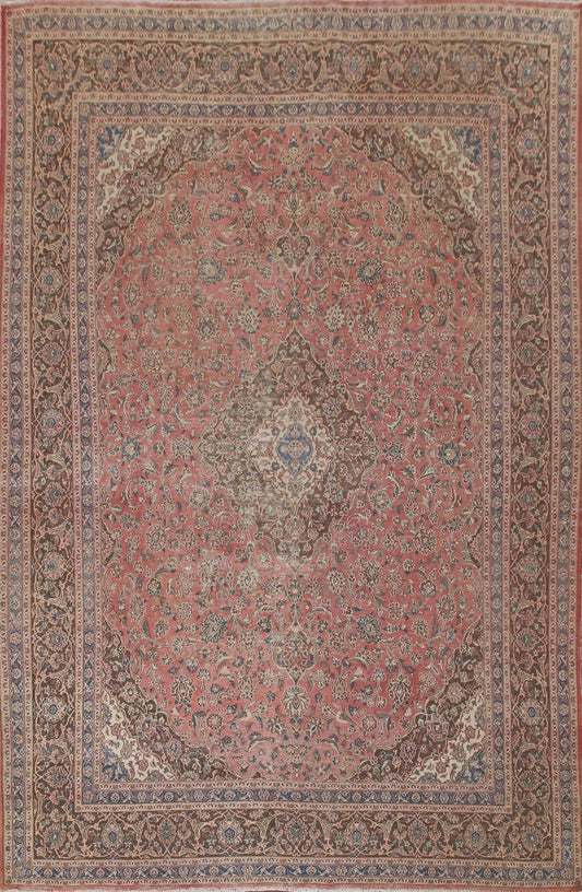 Distressed Mashad Persian Area Rug 10x13