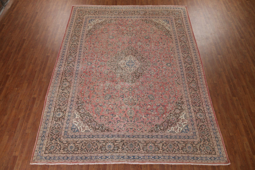 Distressed Mashad Persian Area Rug 10x13