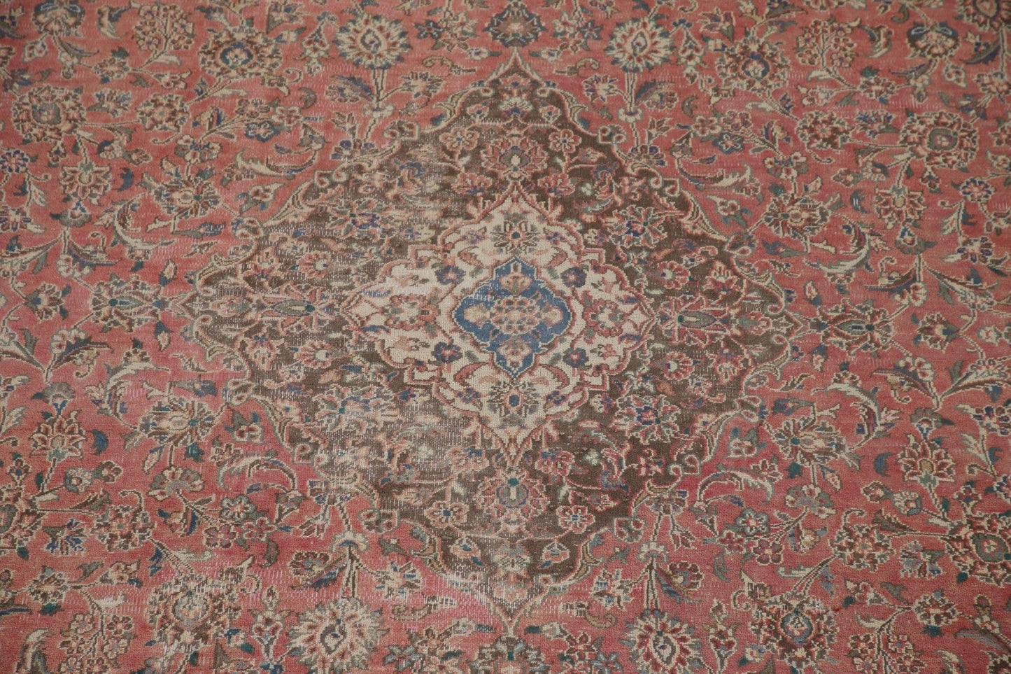 Distressed Mashad Persian Area Rug 10x13