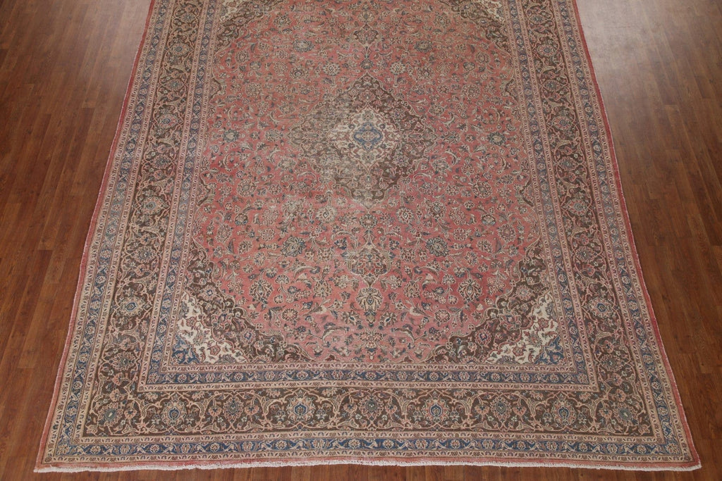 Distressed Mashad Persian Area Rug 10x13