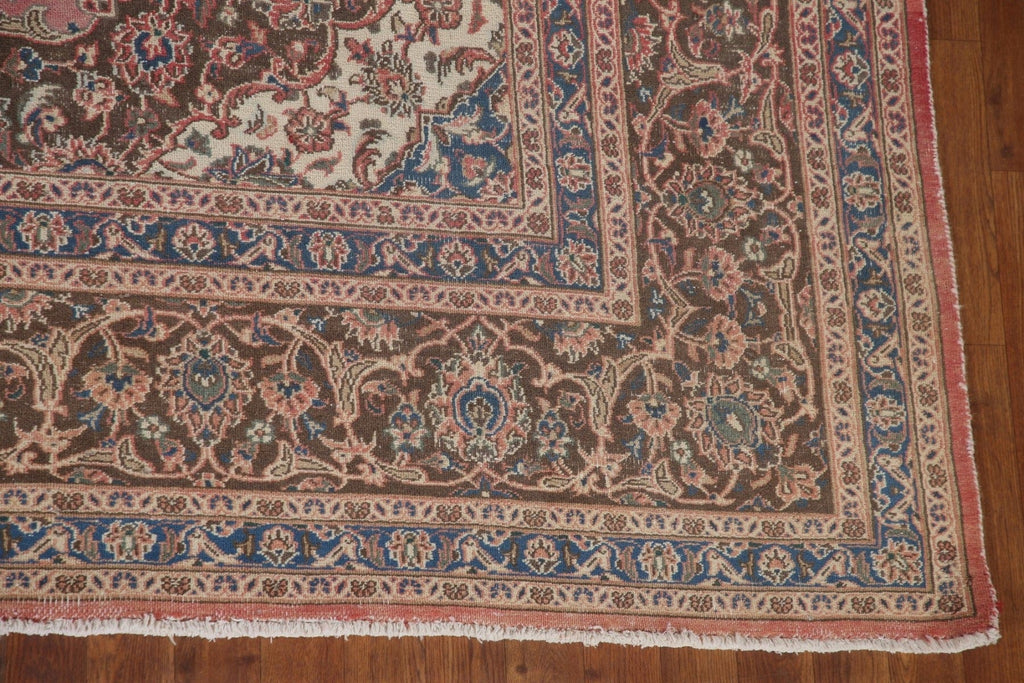 Distressed Mashad Persian Area Rug 10x13