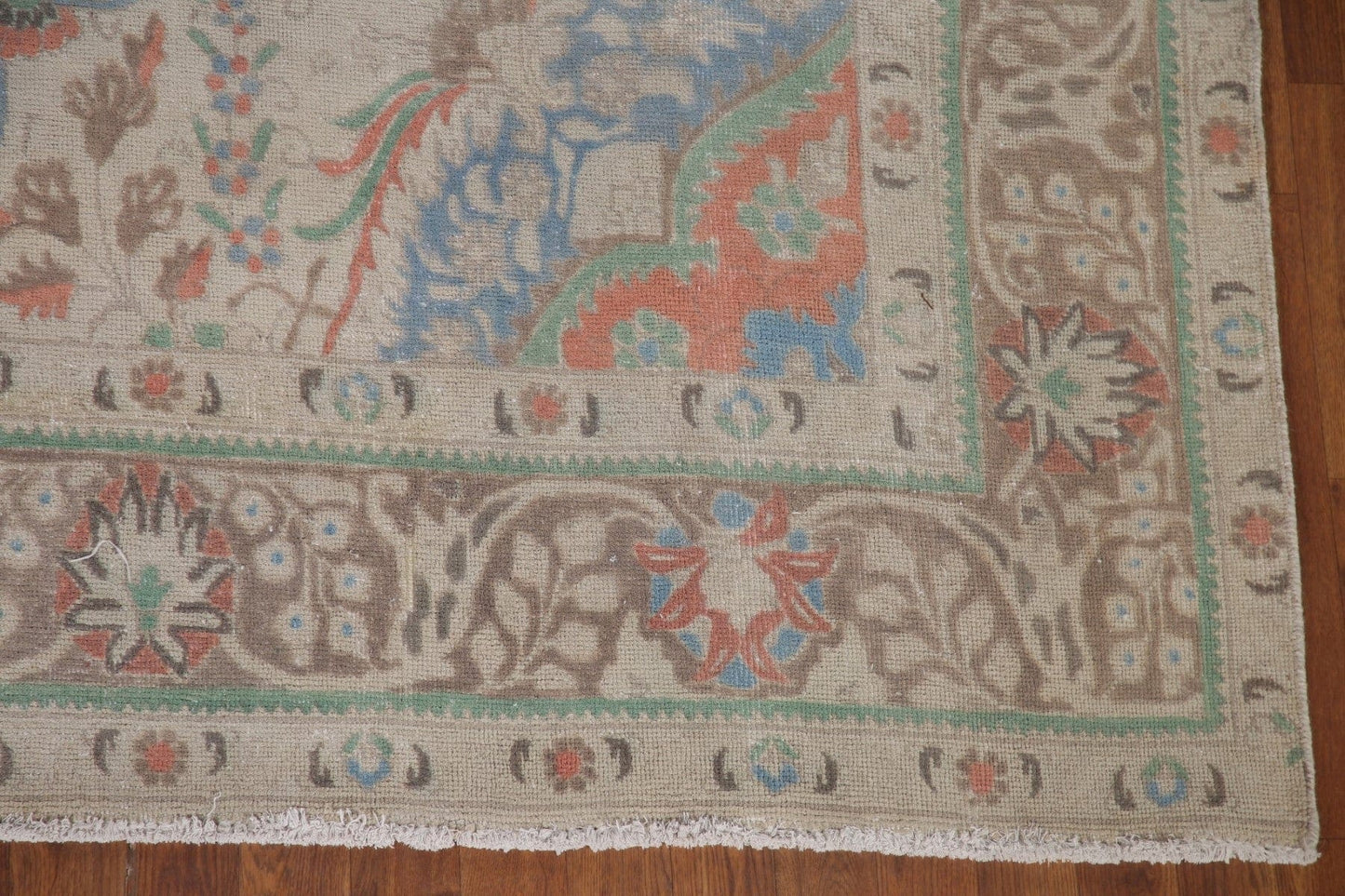 Distressed Wool Tabriz Persian Area Rug 10x13