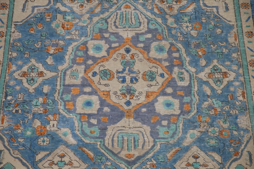 Over-Dyed Blue Tabriz Persian Area Rug 6x10