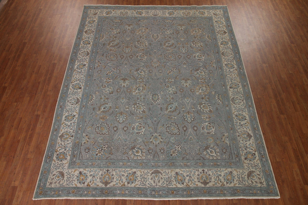 Floral Gray Tabriz Persian Area Rug 10x12