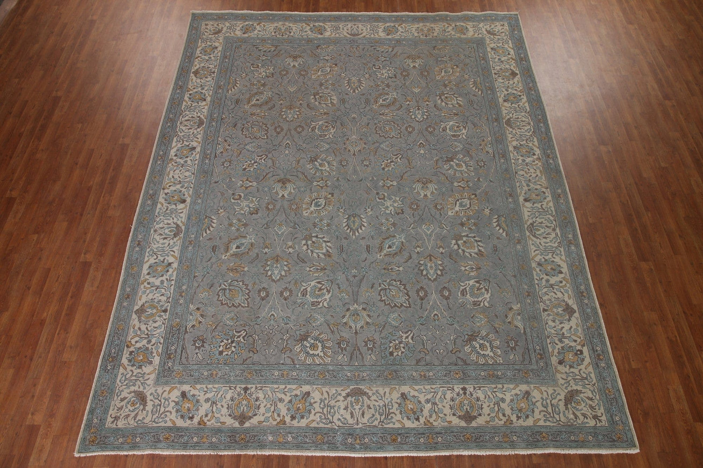 Floral Gray Tabriz Persian Area Rug 10x12