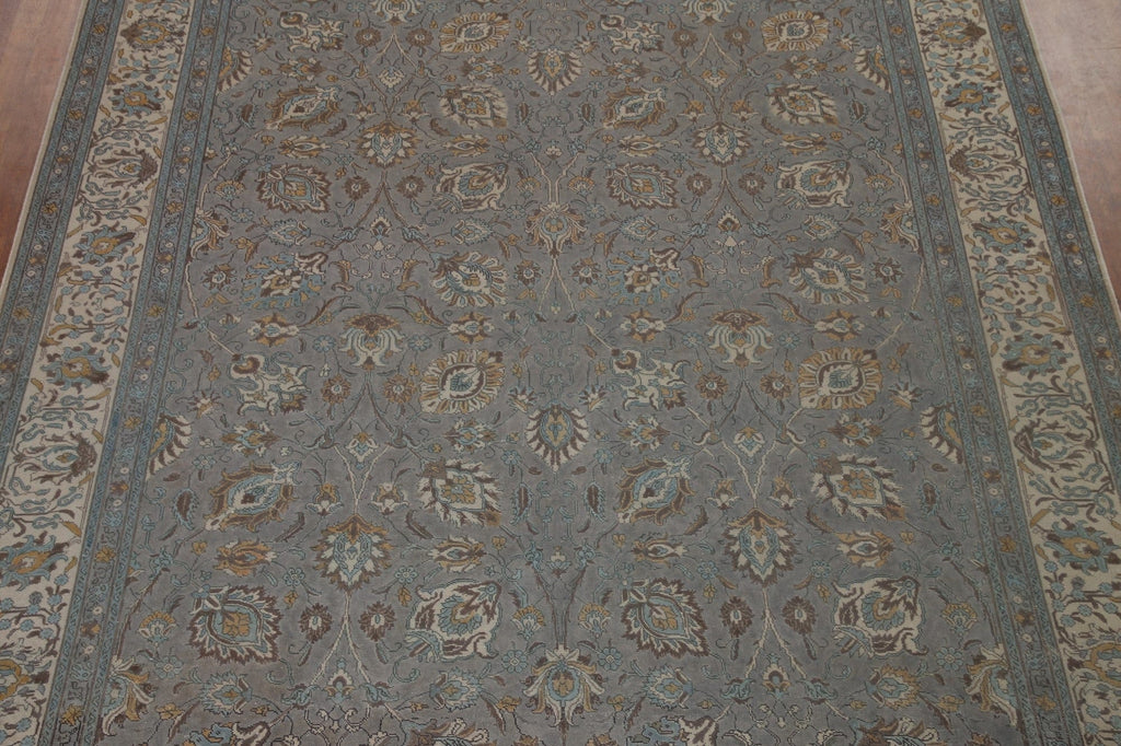 Floral Gray Tabriz Persian Area Rug 10x12