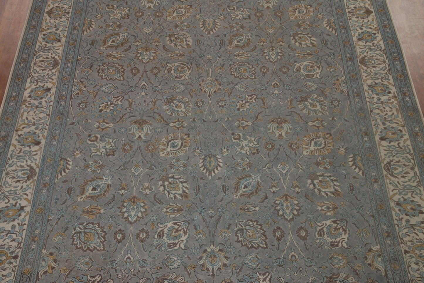 Floral Gray Tabriz Persian Area Rug 10x12