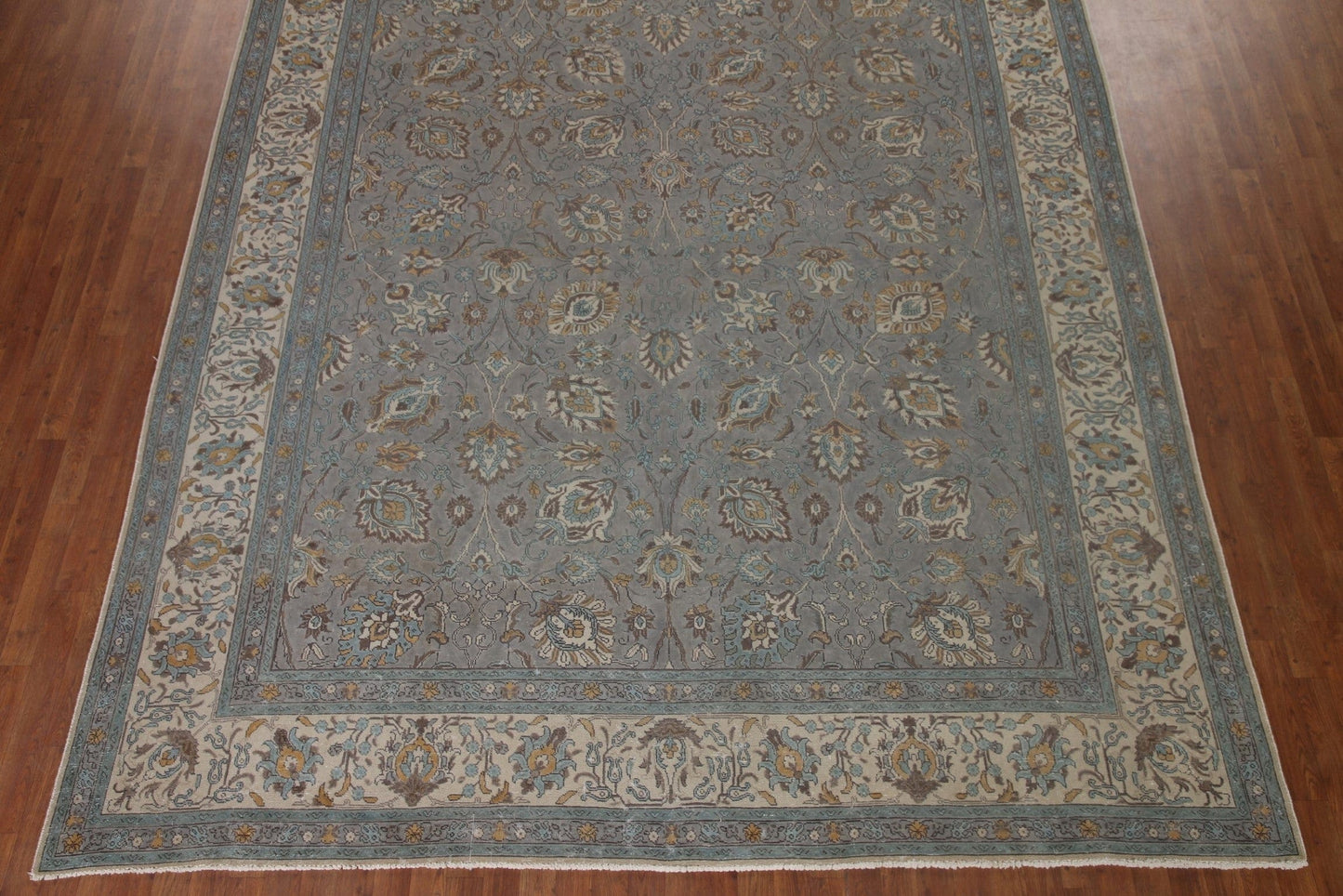 Floral Gray Tabriz Persian Area Rug 10x12