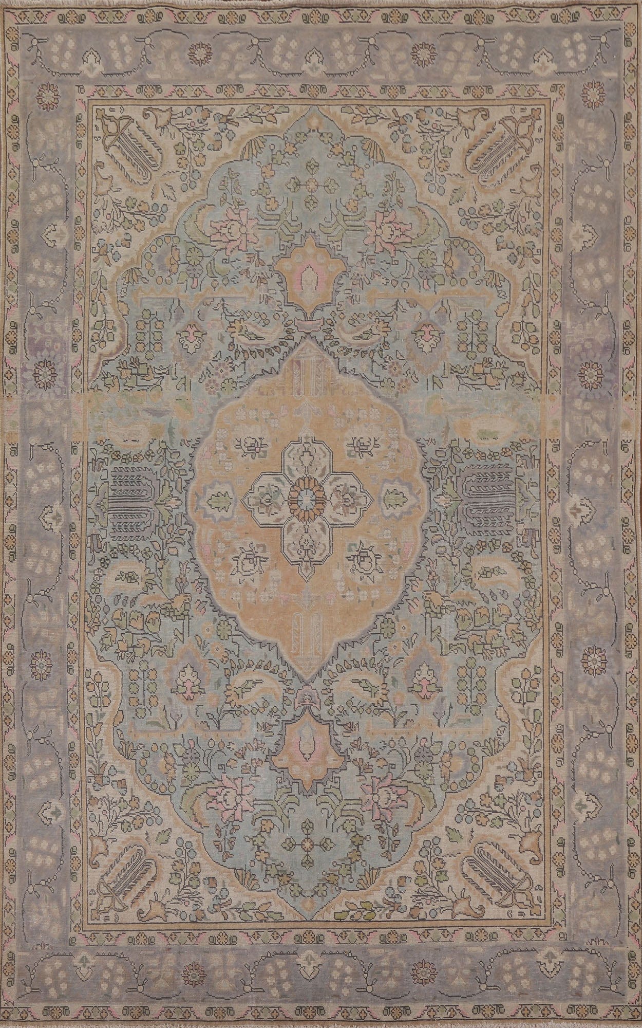 Distressed Tabriz Persian Area Rug 6x10