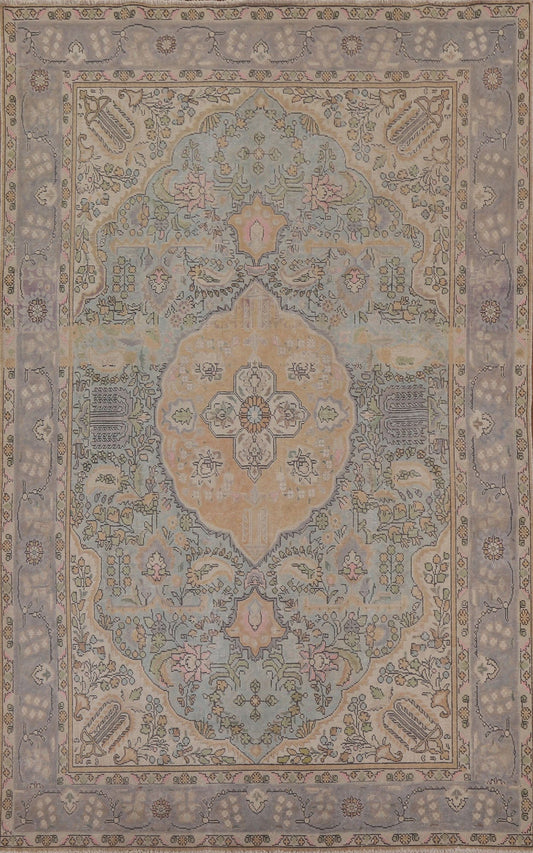 Distressed Tabriz Persian Area Rug 6x10