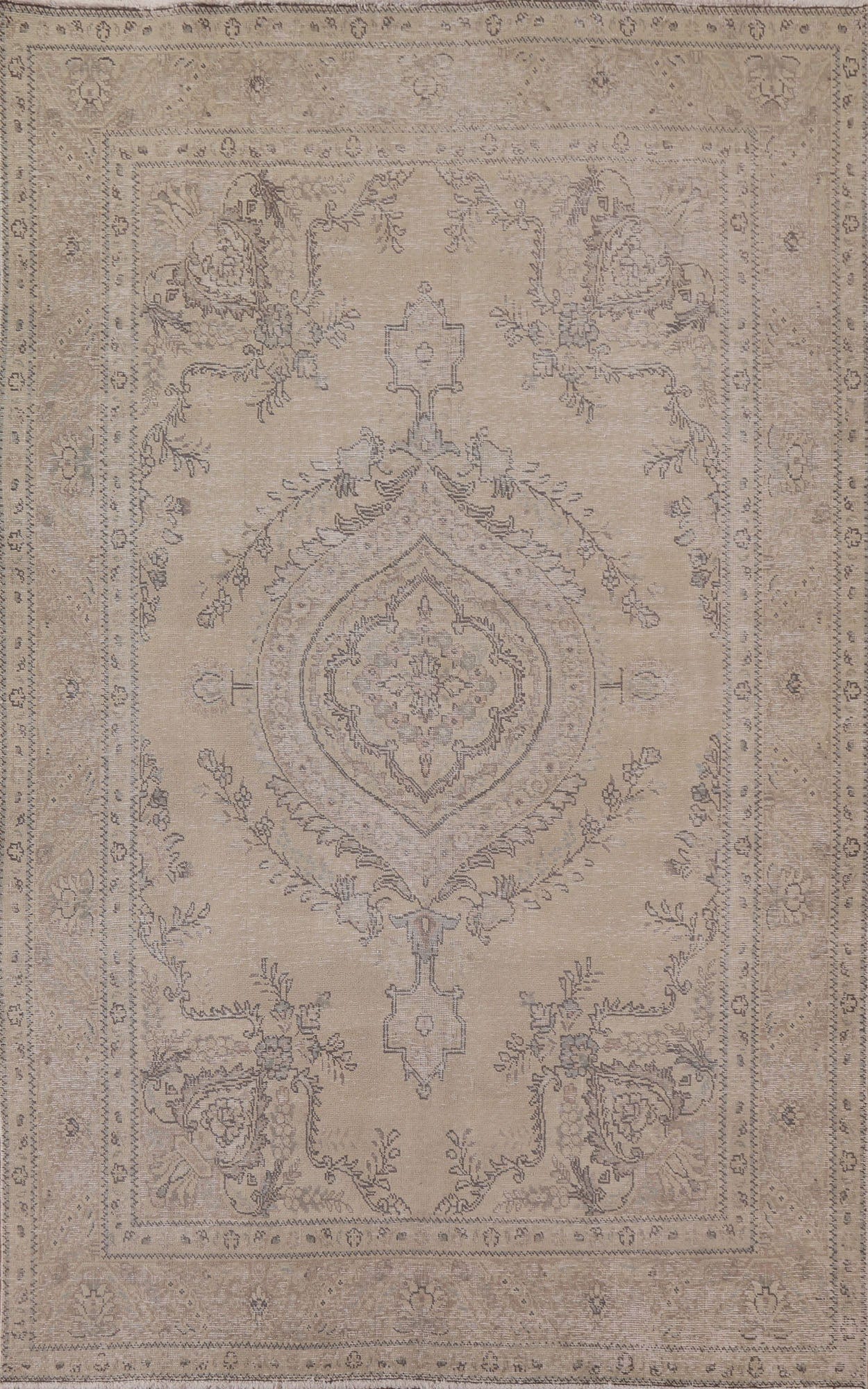 Distressed Tabriz Persian Area Rug 7x10