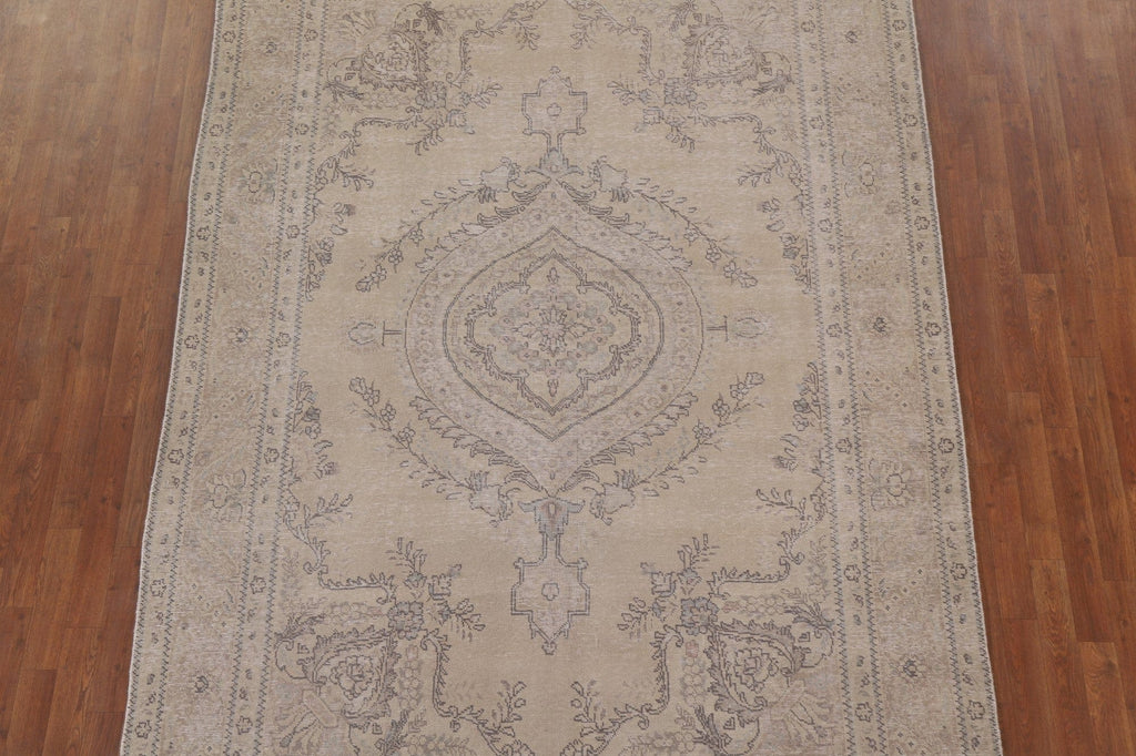 Distressed Tabriz Persian Area Rug 7x10