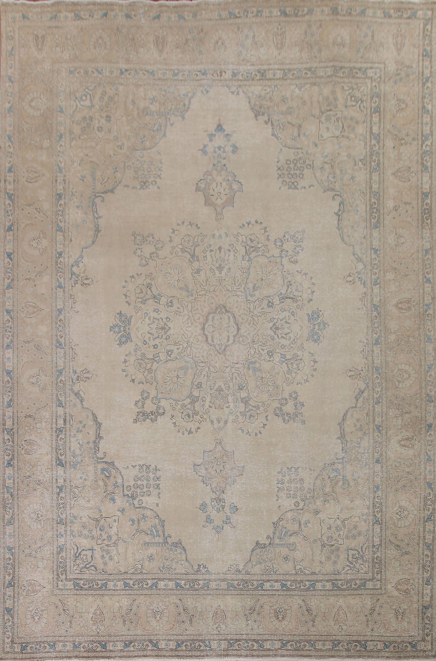 Distressed Muted Tabriz Persian Area Rug 10x13