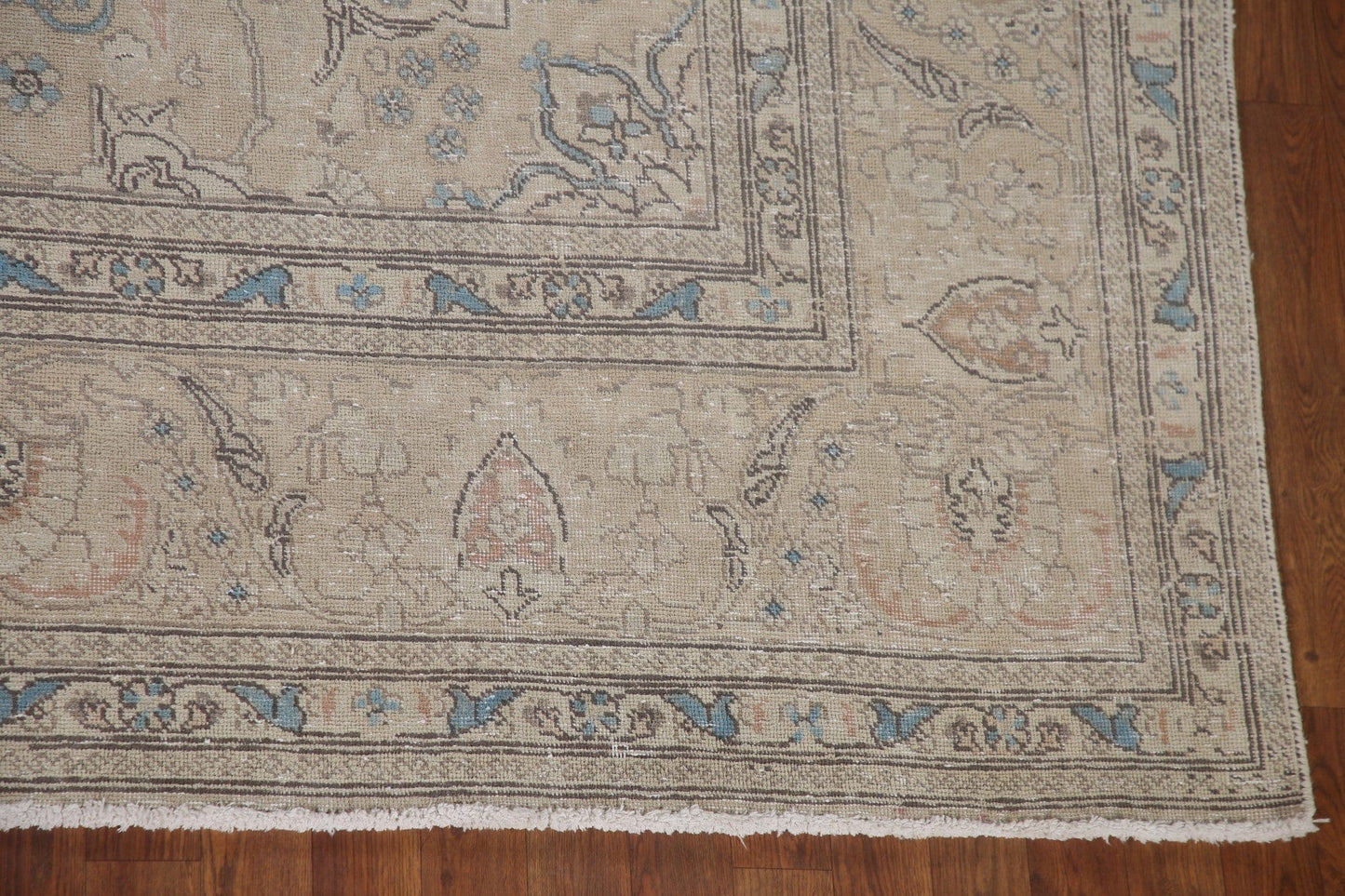 Distressed Muted Tabriz Persian Area Rug 10x13