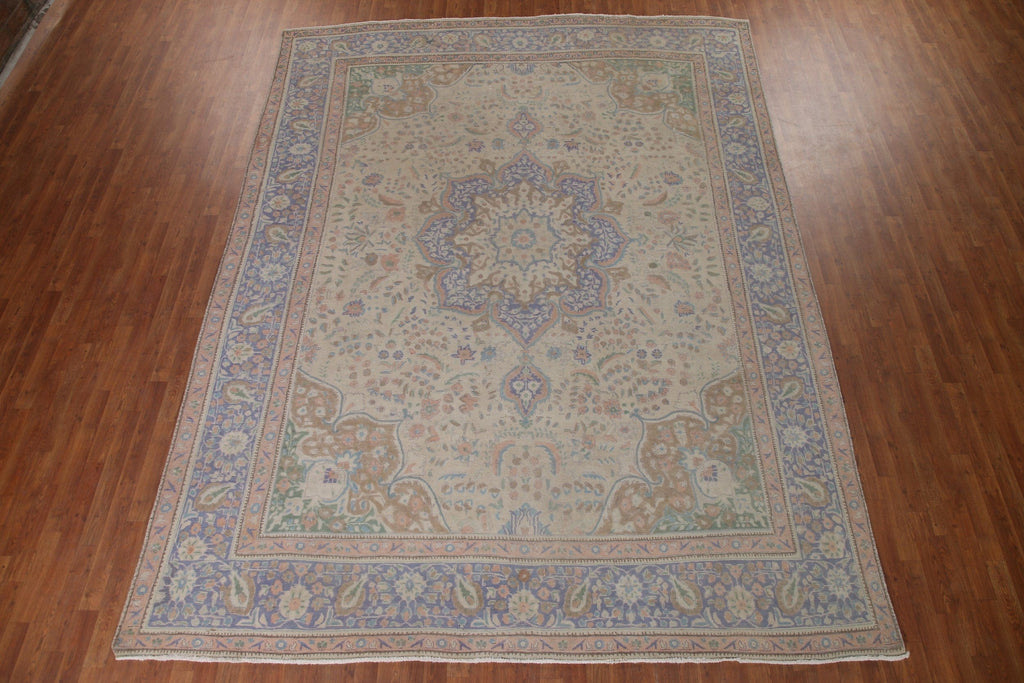 Distressed Tabriz Persian Area Rug 10x13