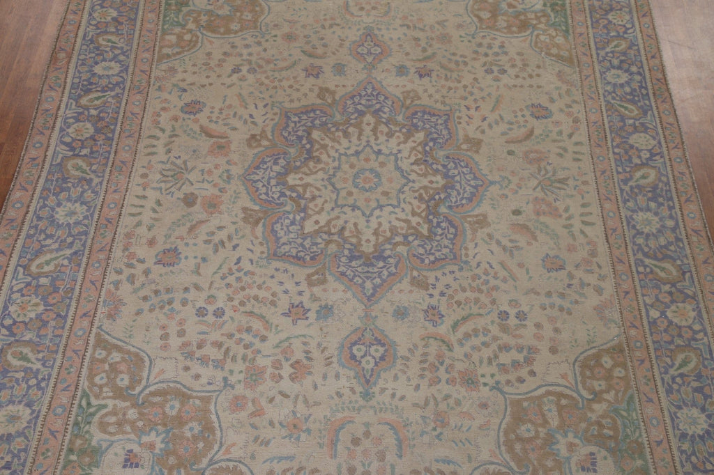 Distressed Tabriz Persian Area Rug 10x13