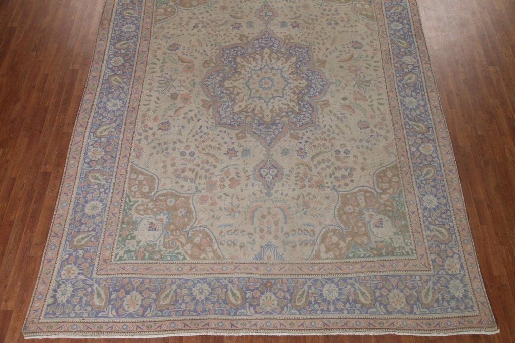 Distressed Tabriz Persian Area Rug 10x13