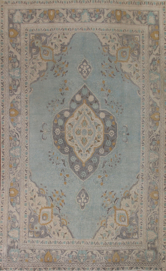 Distressed Over-Dyed Tabriz Persian Area Rug 8x11