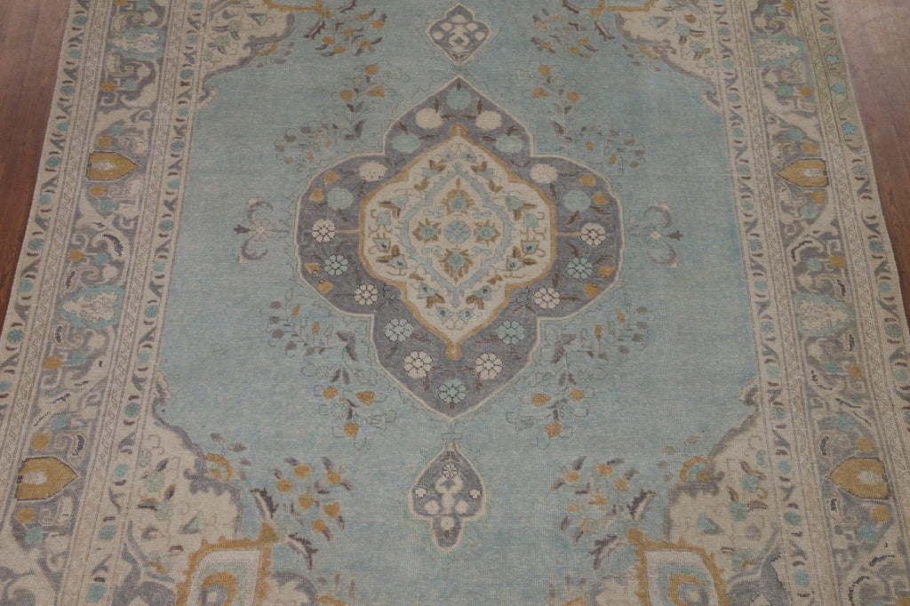 Distressed Over-Dyed Tabriz Persian Area Rug 8x11