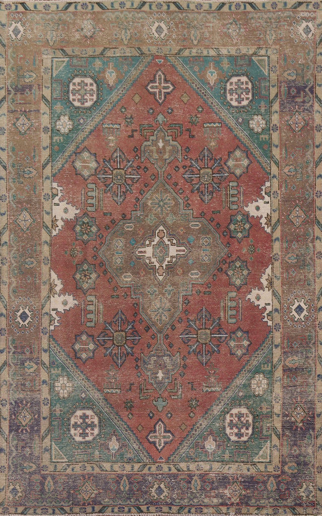 Distressed Tabriz Persian Area Rug 7x10