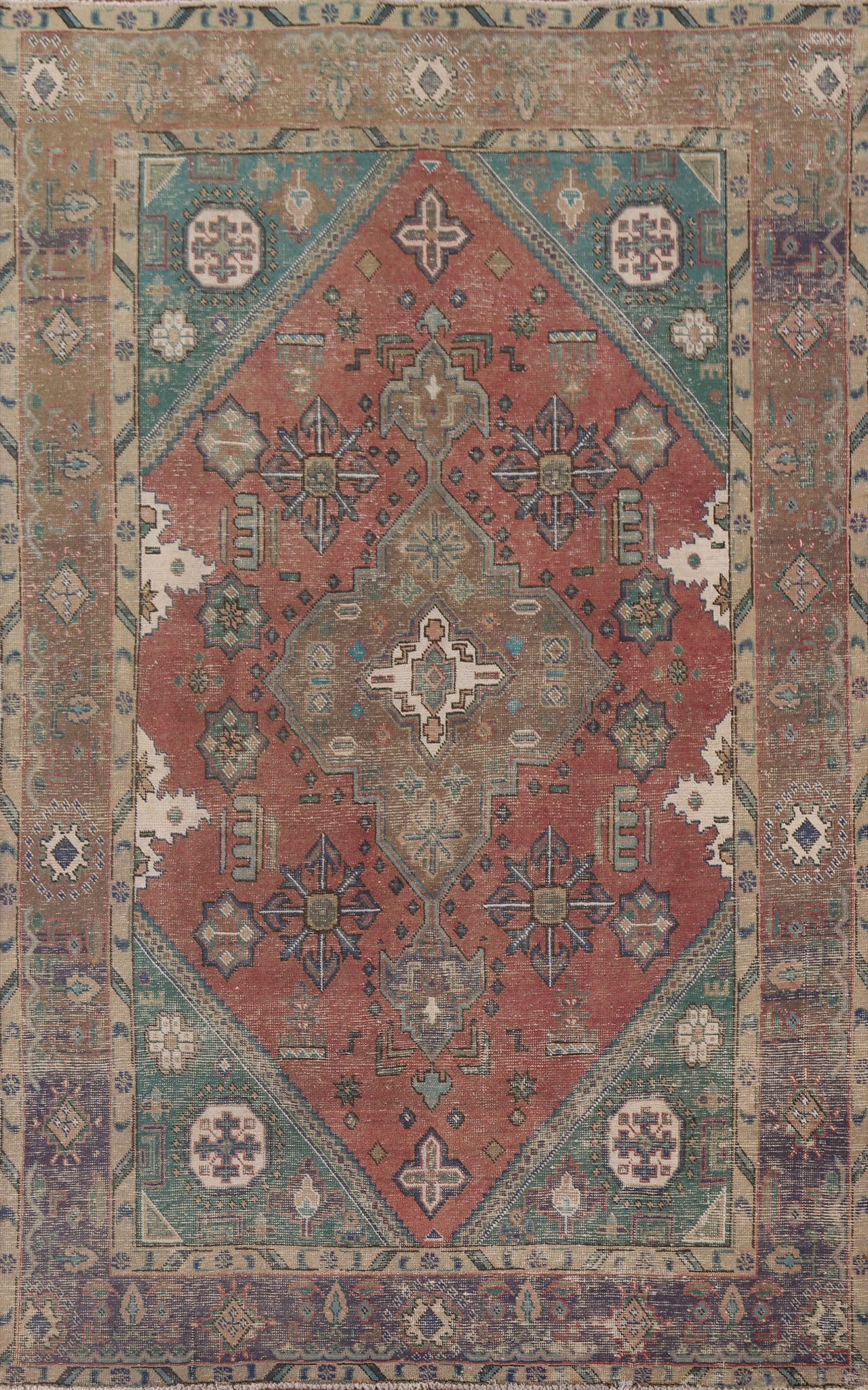 Distressed Tabriz Persian Area Rug 7x10