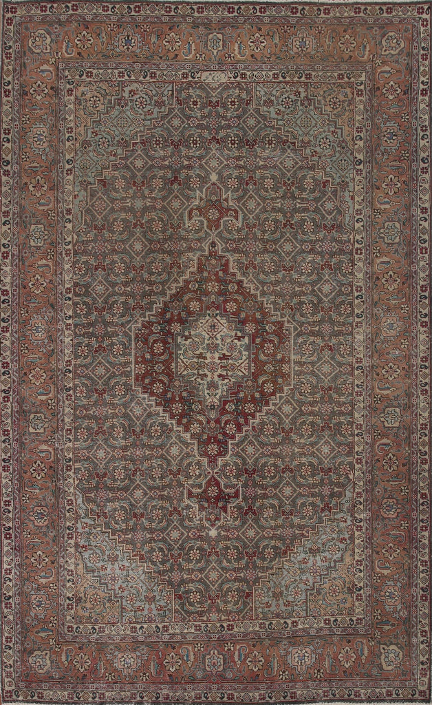 Distressed Wool Tabriz Persian Area Rug 7x10