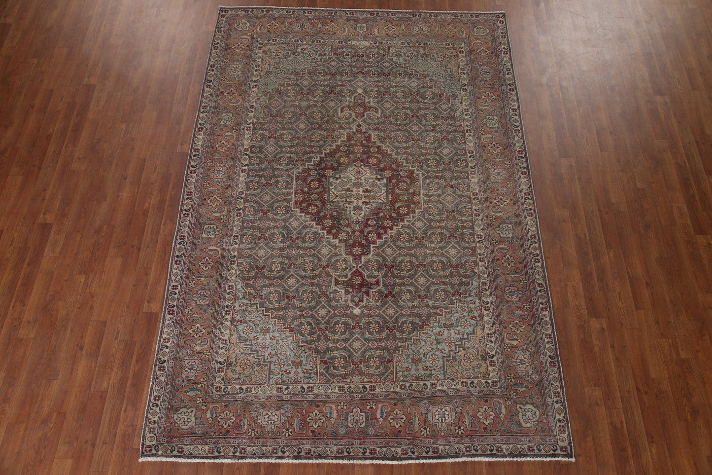 Distressed Wool Tabriz Persian Area Rug 7x10