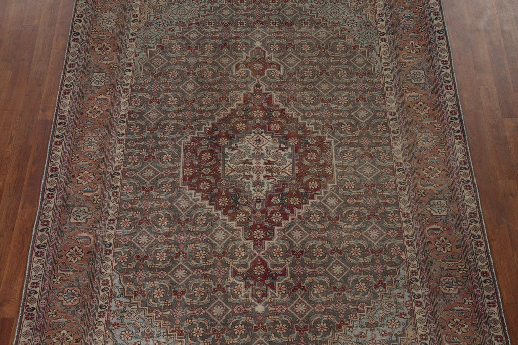 Distressed Wool Tabriz Persian Area Rug 7x10