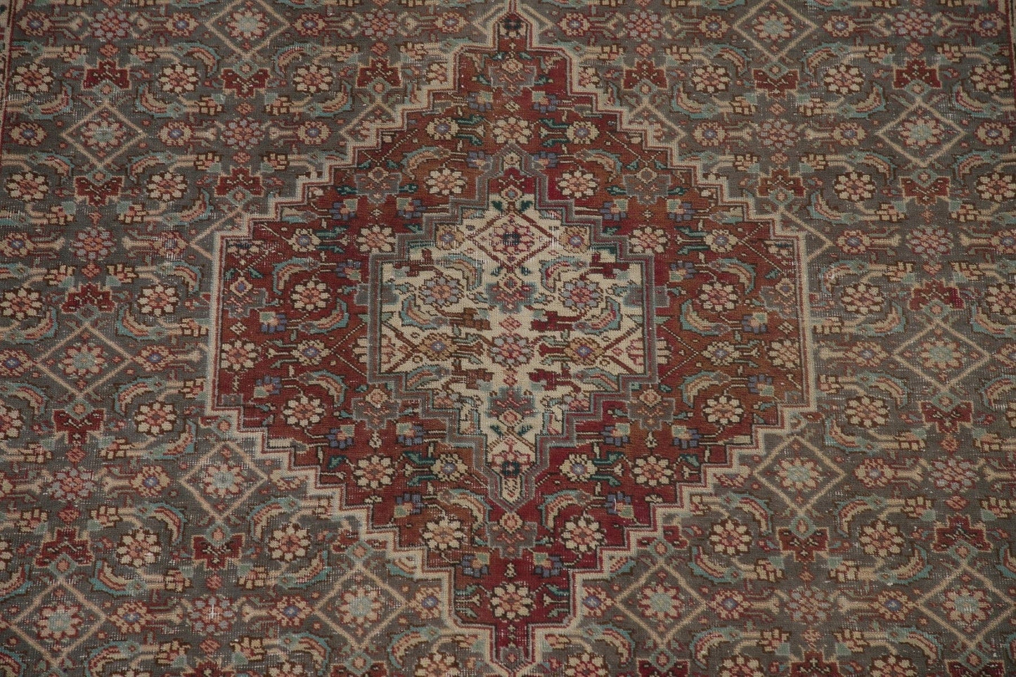 Distressed Wool Tabriz Persian Area Rug 7x10