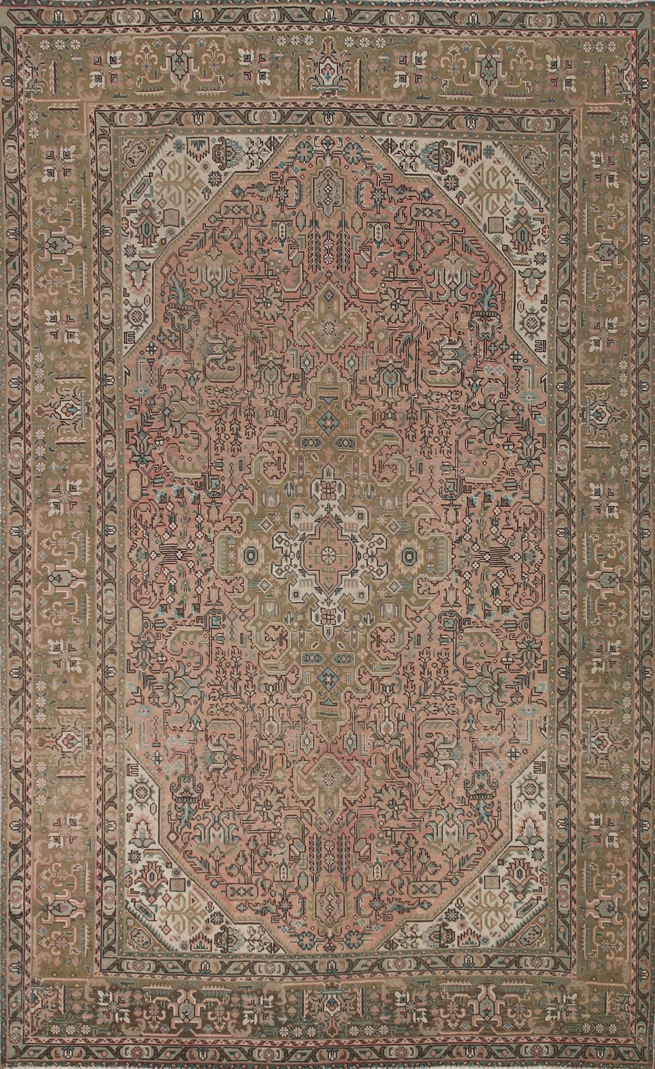 Distressed Tabriz Persian Area Rug 6x9