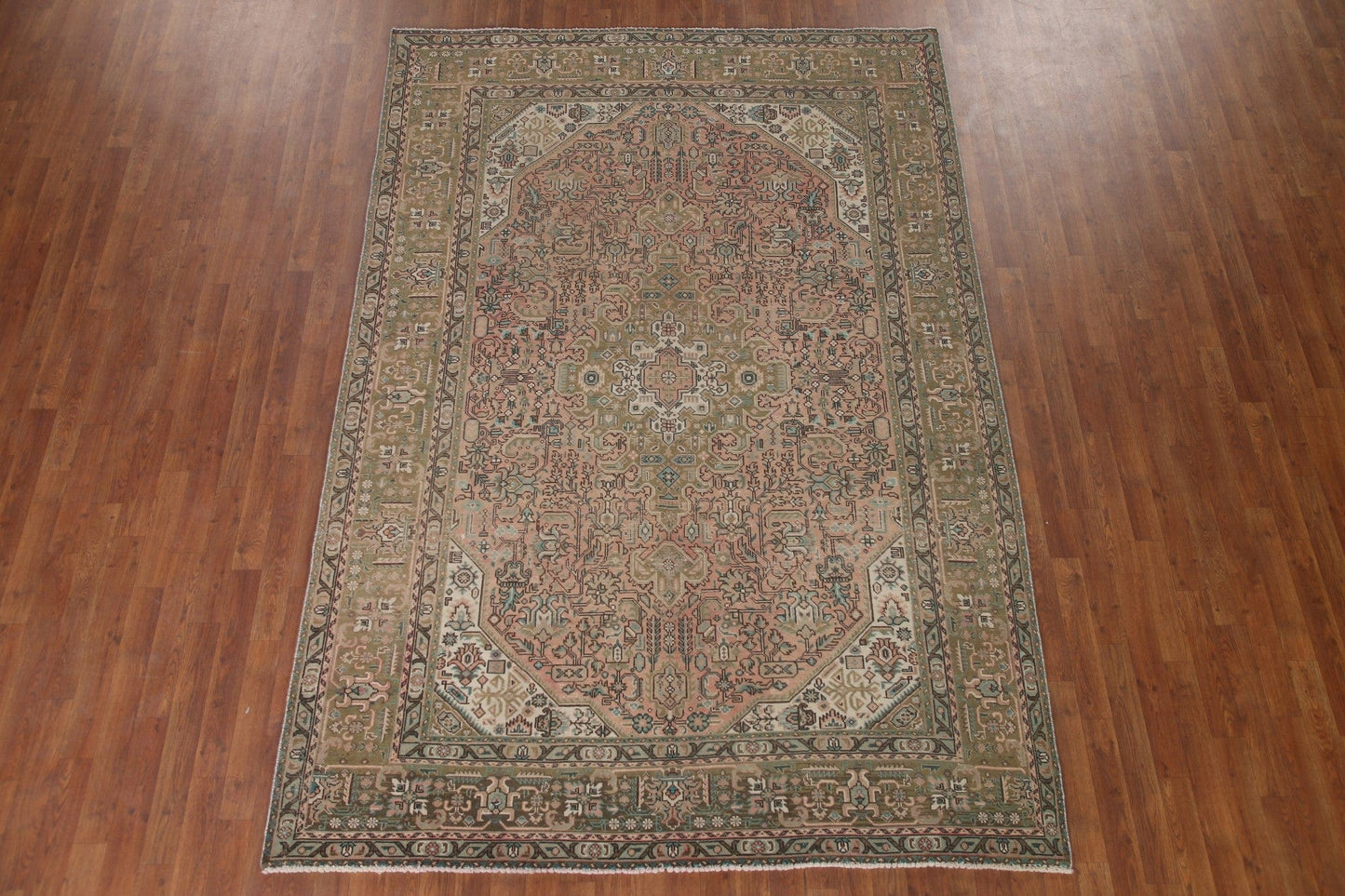 Distressed Tabriz Persian Area Rug 6x9