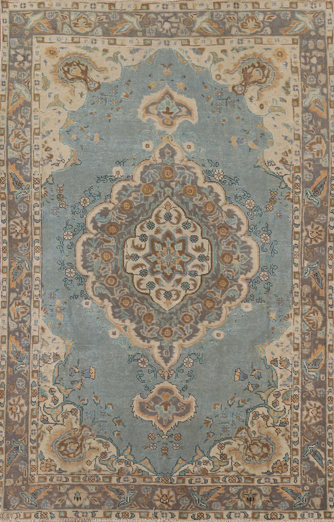 Distressed Tabriz Persian Area Rug 6x9