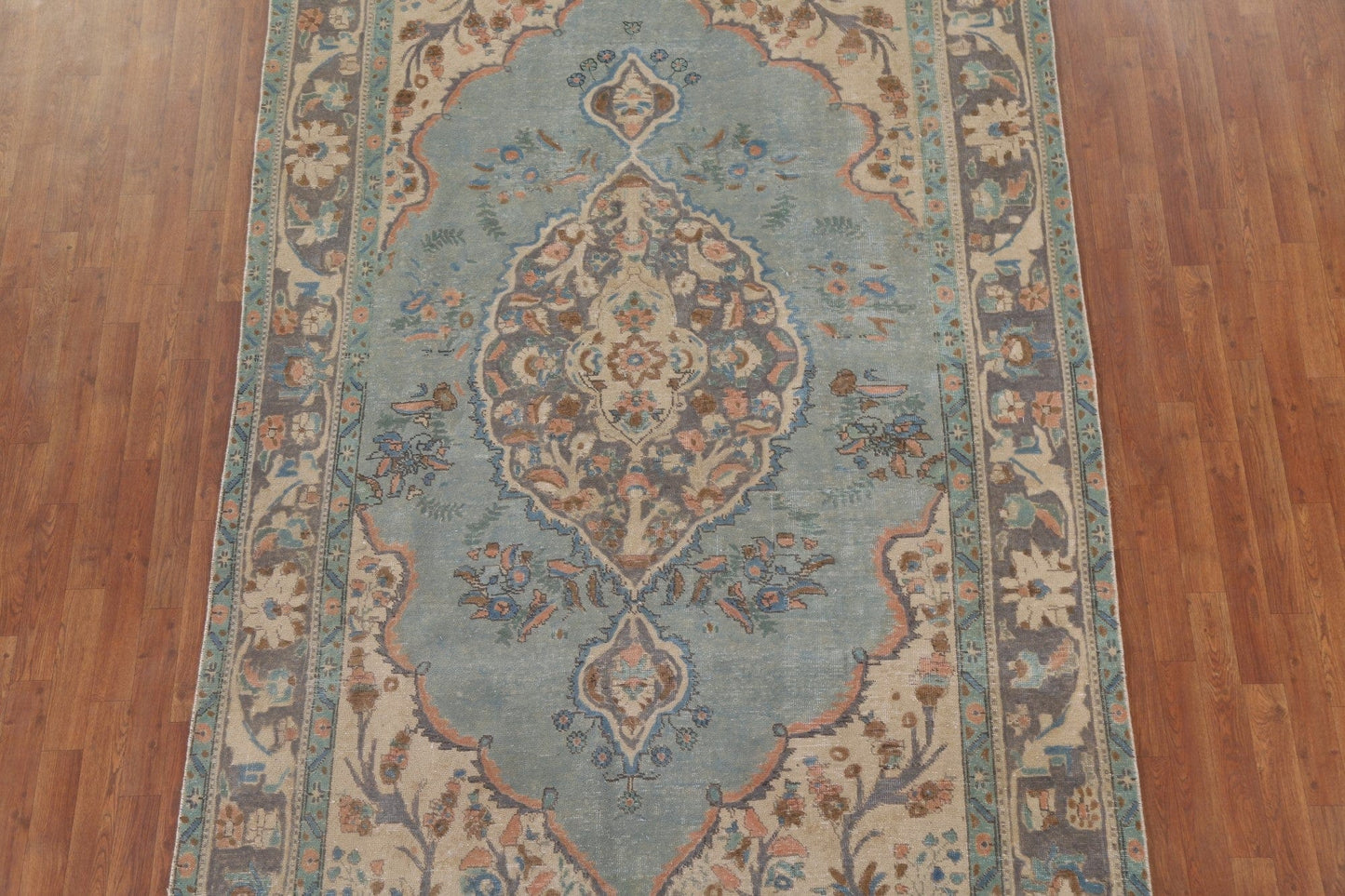 Light Blue Over-Dyed Tabriz Persian Area Rug 6x10