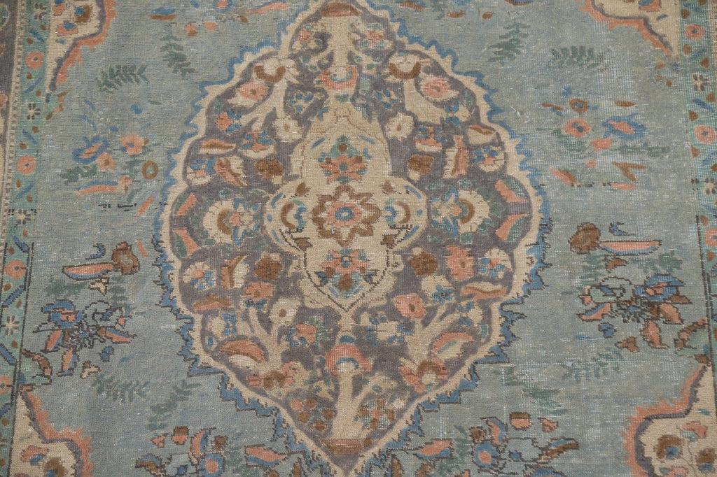 Light Blue Over-Dyed Tabriz Persian Area Rug 6x10