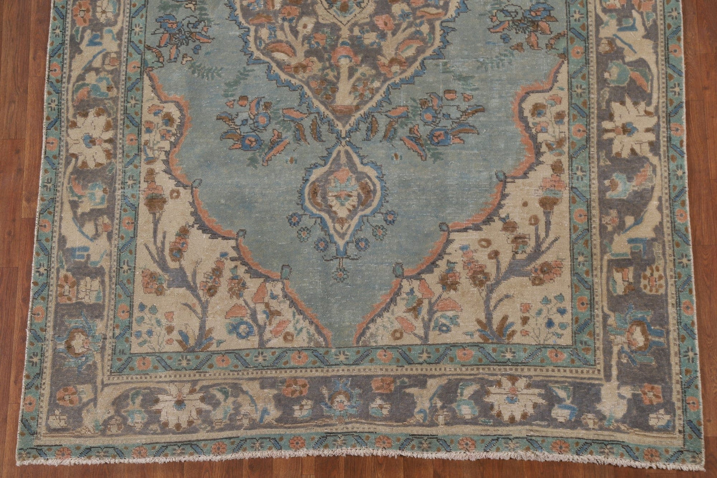 Light Blue Over-Dyed Tabriz Persian Area Rug 6x10