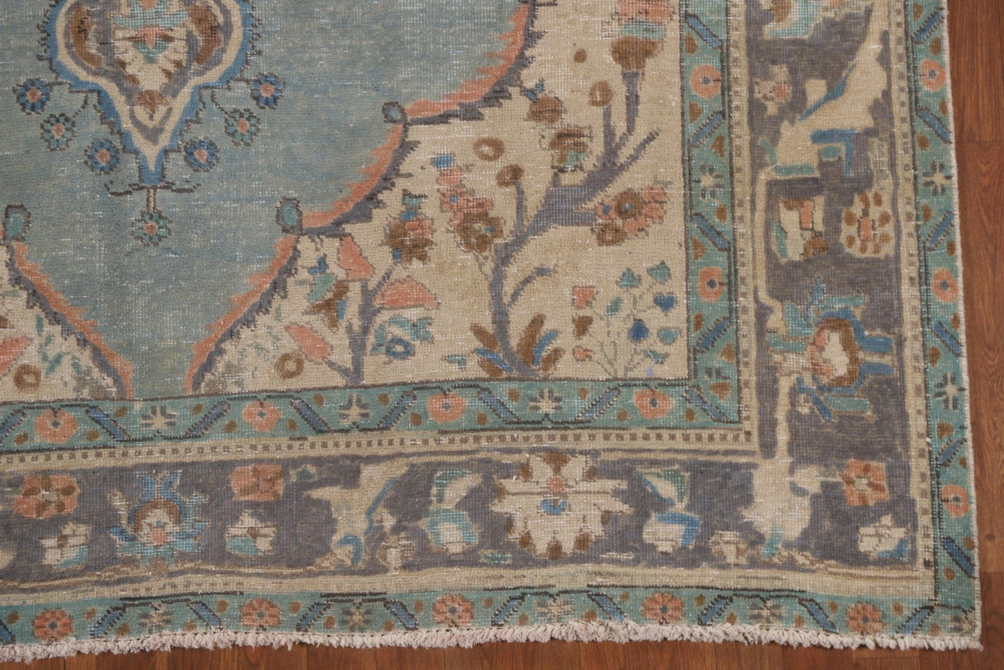 Light Blue Over-Dyed Tabriz Persian Area Rug 6x10