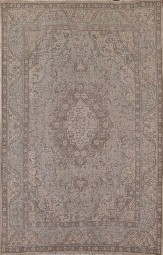 Distressed Tabriz Persian Area Rug 6x9