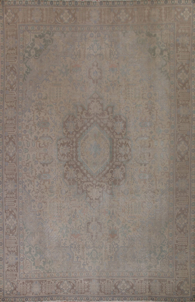 Antique Distressed Tabriz Persian Area Rug 10x13