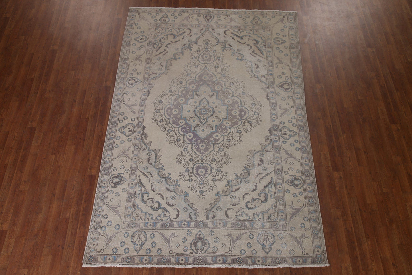 Distressed Muted Tabriz Persian Area Rug 7x10